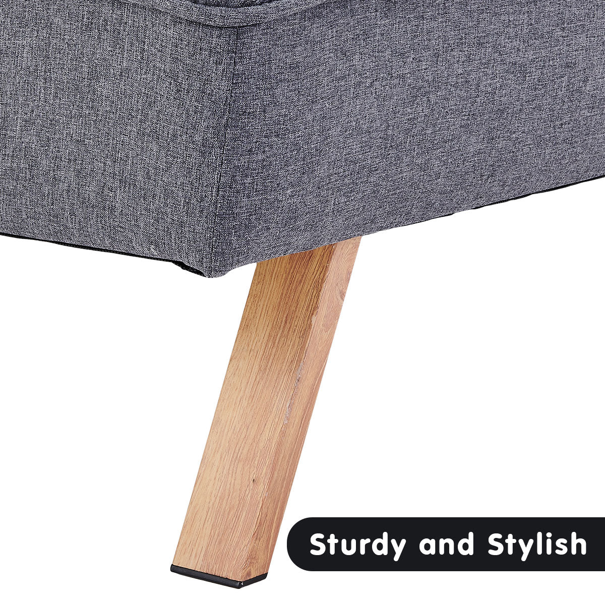 Sarantino 3 Seater Modular Linen Fabric Sofa Bed Couch - Dark Grey - Cosy Abode