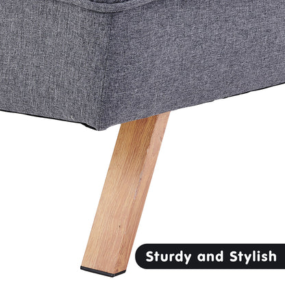 Sarantino 3 Seater Modular Linen Fabric Sofa Bed Couch - Dark Grey - Cosy Abode