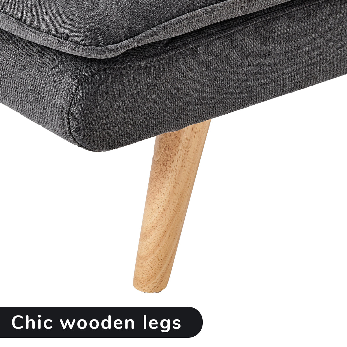 Sarantino 3 Seater Linen Sofa Bed Couch Lounge Futon - Dark Grey - Cosy Abode