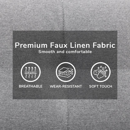 Sarantino 3 Seater Linen Couch Sofa Bed Lounge Futon - Light Grey - Cosy Abode