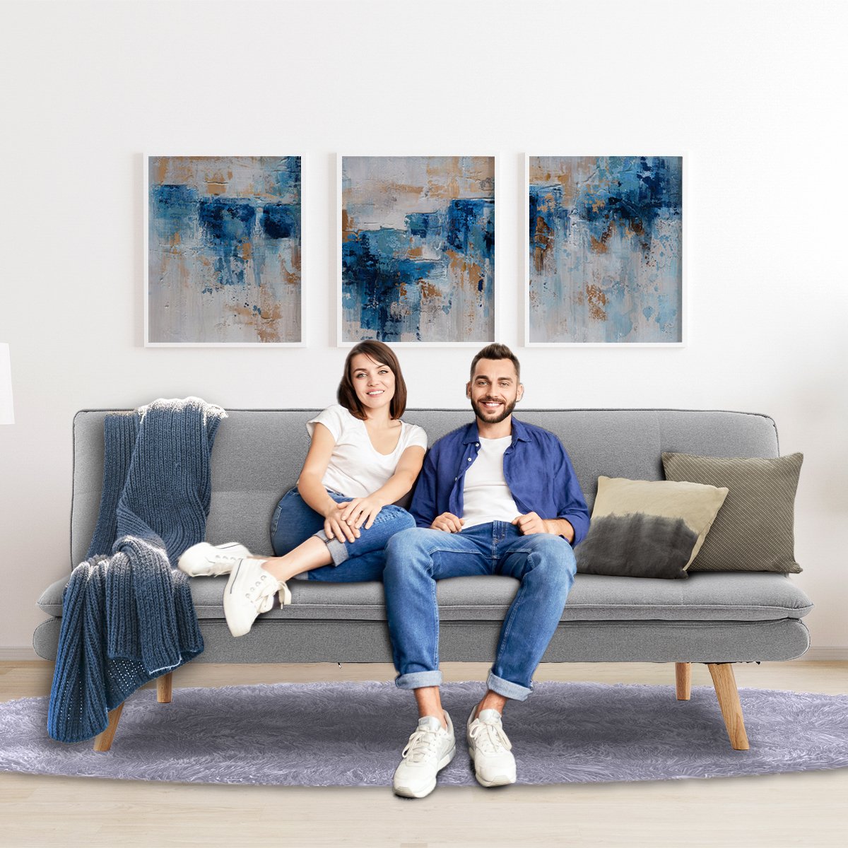 Sarantino 3 Seater Linen Couch Sofa Bed Lounge Futon - Light Grey - Cosy Abode