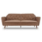 Sarantino Faux Velvet Tufted Sofa Bed Couch Futon - Brown - Cosy Abode