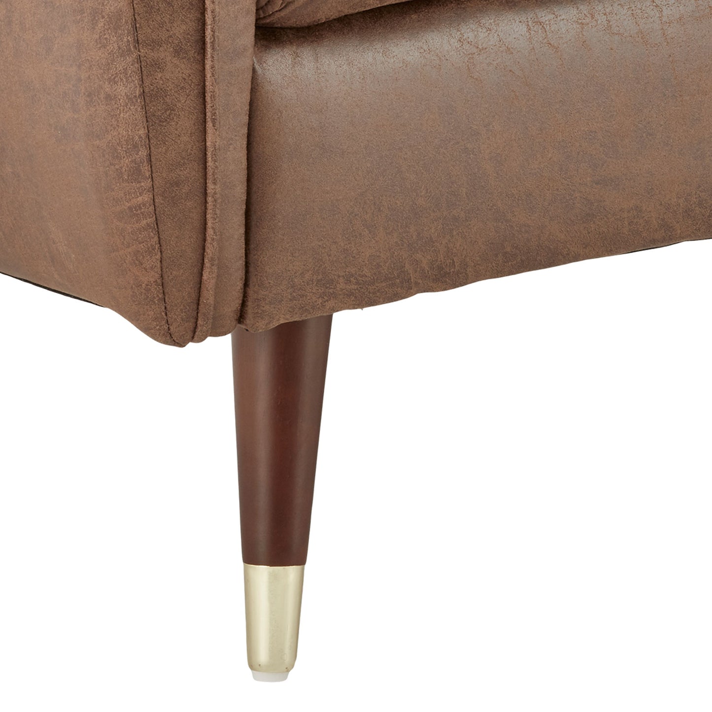 Sarantino Faux Velvet Tufted Sofa Bed Couch Futon - Brown - Cosy Abode