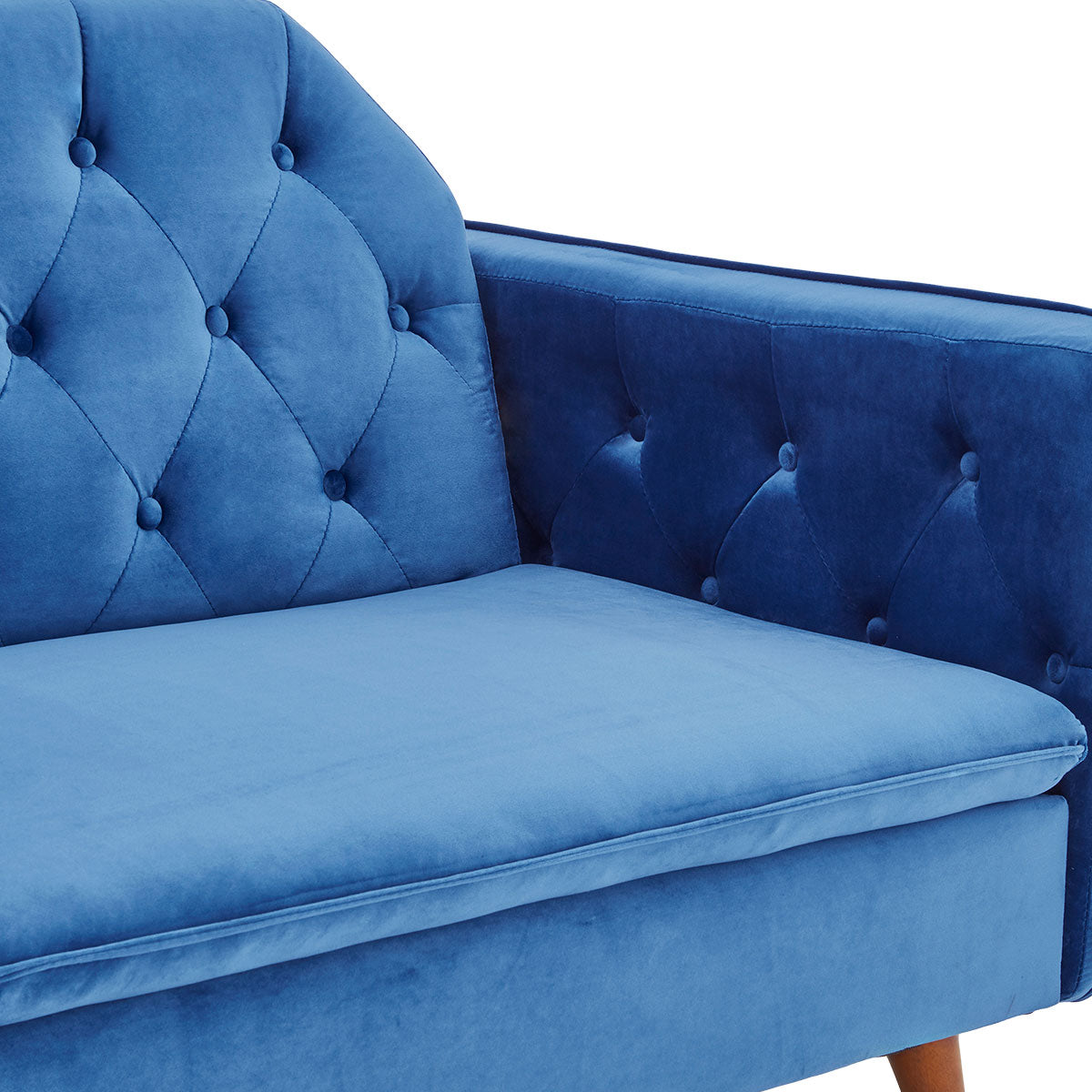 Sarantino Faux Velvet Sofa Bed Couch Furniture Lounge Suite Futon Blue - Cosy Abode