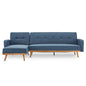 Sarantino 3-Seater Corner Sofa Bed with Chaise Lounge - Blue - Cosy Abode