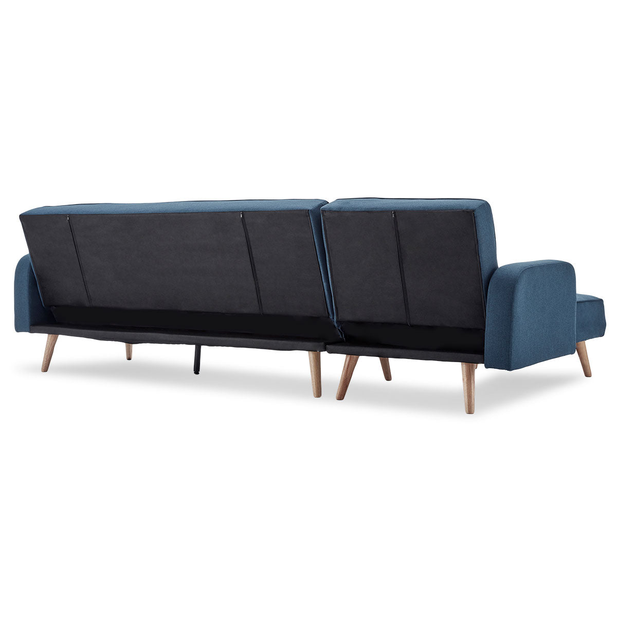 Sarantino 3-Seater Corner Sofa Bed with Chaise Lounge - Blue - Cosy Abode