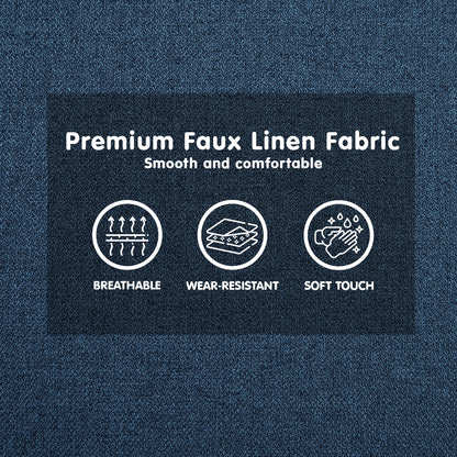 Sarantino 3-Seater Corner Sofa Bed with Chaise Lounge - Blue - Cosy Abode