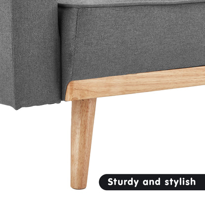 Sarantino 3-Seater Corner Sofa Bed with Chaise Lounge - Dark Grey - Cosy Abode