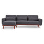 Sarantino Faux Velvet Sofa Bed Couch Lounge Chaise Cushions Dark Grey - Cosy Abode