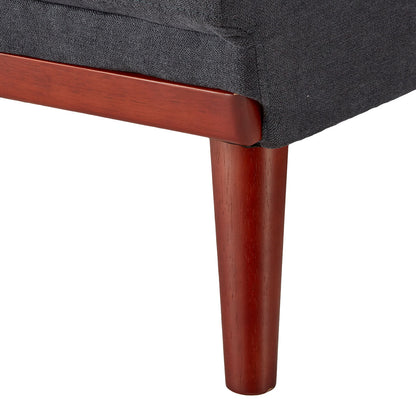 Sarantino Faux Velvet Sofa Bed Couch Lounge Chaise Cushions Dark Grey - Cosy Abode