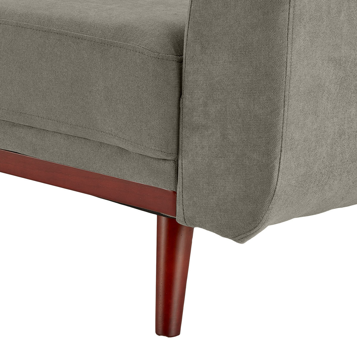 Sarantino Faux Velvet Sofa Bed Couch Lounge Chaise Cushions Light Grey - Cosy Abode