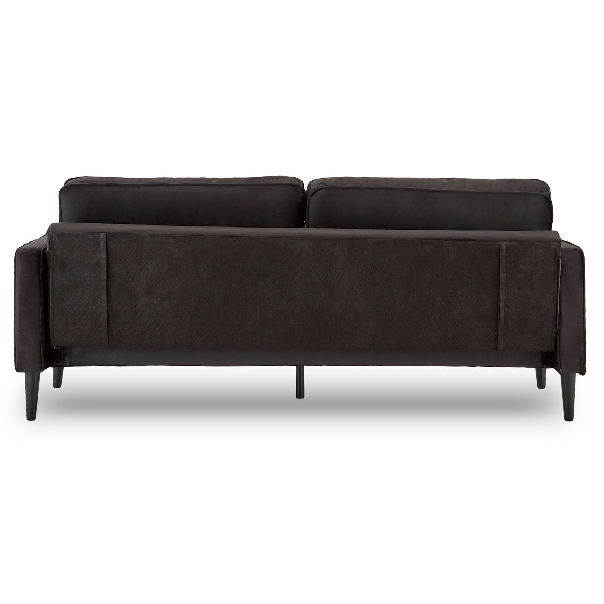 Sarantino Faux Velvet Sofa Bed Couch Furniture Lounge Suite - Black - Cosy Abode
