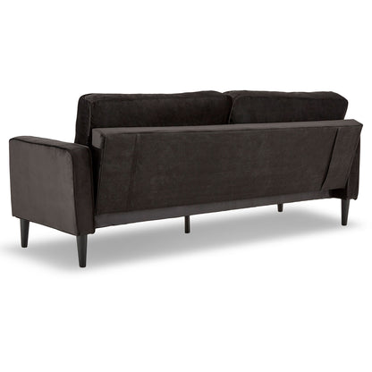 Sarantino Faux Velvet Sofa Bed Couch Furniture Lounge Suite - Black - Cosy Abode