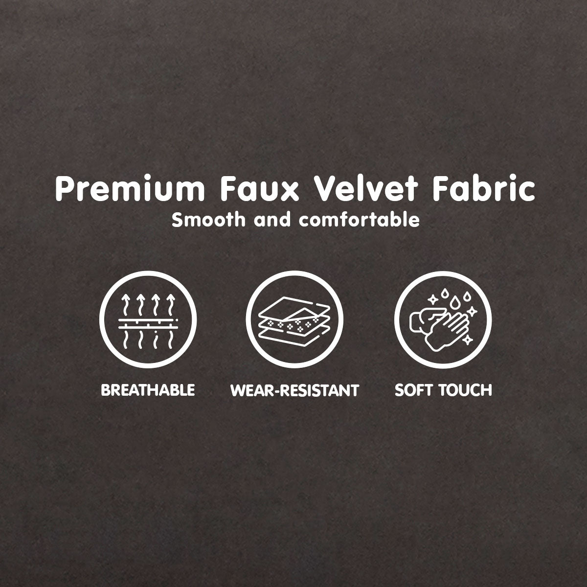 Sarantino Faux Velvet Sofa Bed Couch Furniture Lounge Suite - Black - Cosy Abode