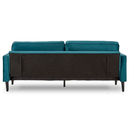 Sarantino Faux Velvet Sofa Bed Couch Furniture Lounge Suite Seat Blue - Cosy Abode