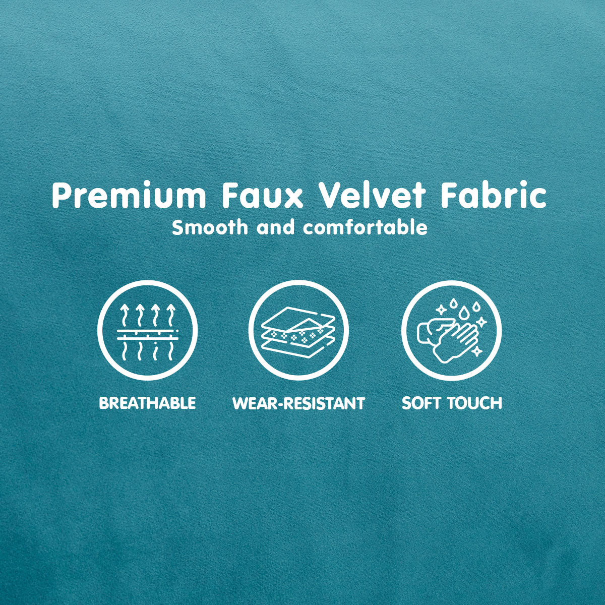 Sarantino Faux Velvet Sofa Bed Couch Furniture Lounge Suite Seat Blue - Cosy Abode