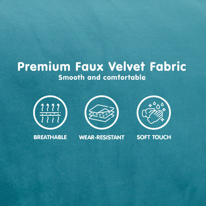 Sarantino Faux Velvet Sofa Bed Couch Furniture Lounge Suite Seat Blue - Cosy Abode