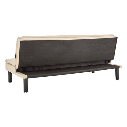 Sarantino 3 Seater Modular Faux Linen Fabric Sofa Bed Couch - Beige - Cosy Abode