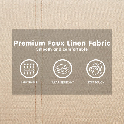 Sarantino 3 Seater Modular Faux Linen Fabric Sofa Bed Couch - Beige - Cosy Abode