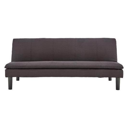 Sarantino 3 Seater Modular Faux Linen Fabric Sofa Bed Couch - Black - Cosy Abode