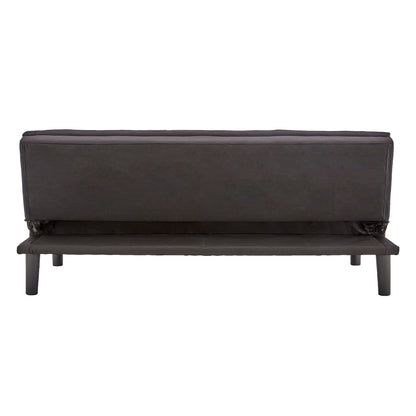 Sarantino 3 Seater Modular Faux Linen Fabric Sofa Bed Couch - Black - Cosy Abode