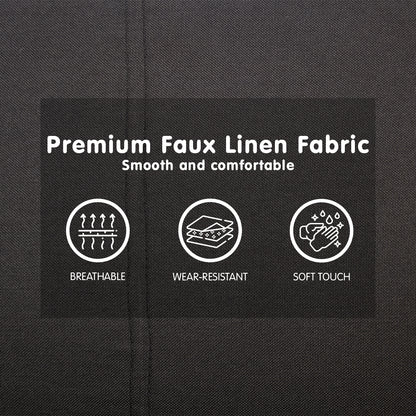 Sarantino 3 Seater Modular Faux Linen Fabric Sofa Bed Couch - Black - Cosy Abode