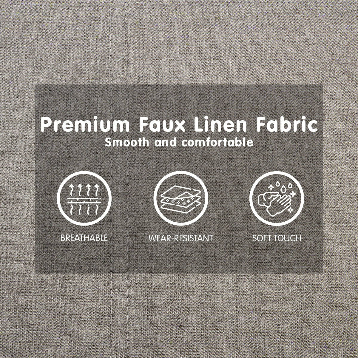 Sarantino 3 Seater Modular Faux Linen Fabric Sofa Bed Couch Light Grey - Cosy Abode