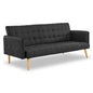 Sarantino 3 Seater Modular Linen Fabric Sofa Bed Couch - Black - Cosy Abode