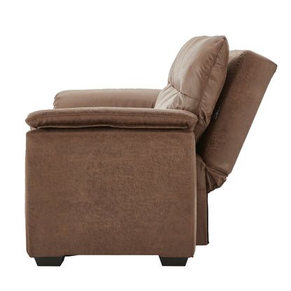 Sarantino Distressed Fabric Sofa Bed Couch Lounge - Brown - Cosy Abode