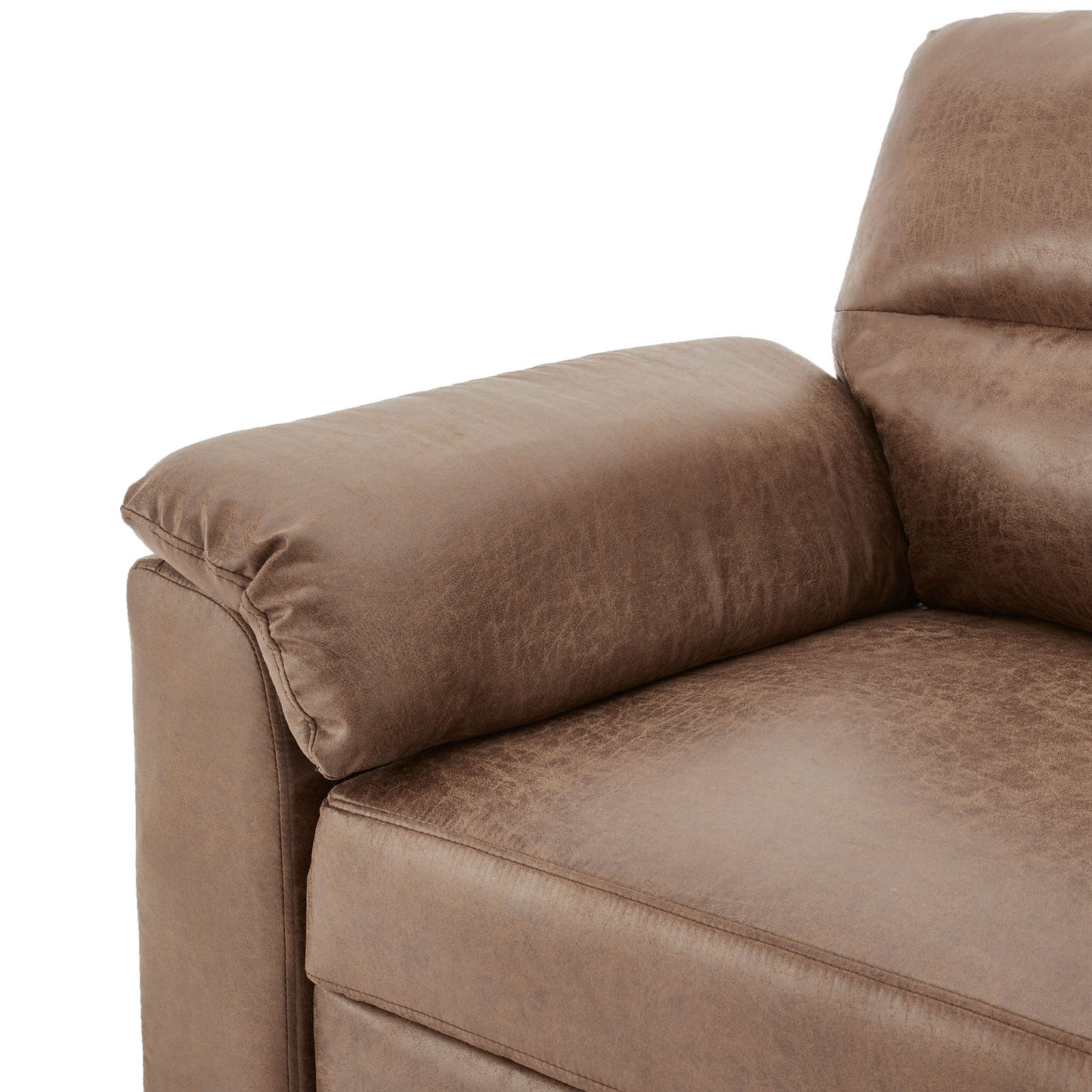 Sarantino Distressed Fabric Sofa Bed Couch Lounge - Brown - Cosy Abode