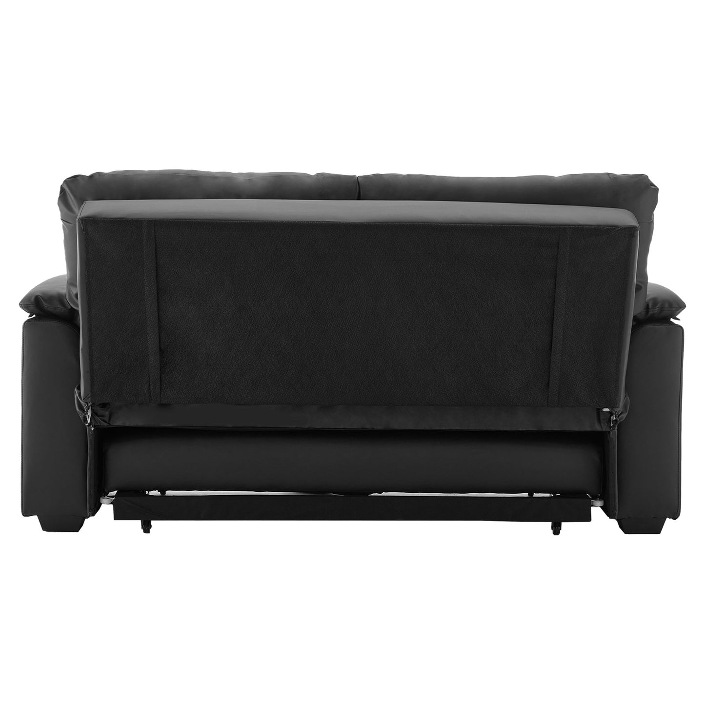 Sarantino Faux Leather Sofa Bed Couch Lounge - Black - Cosy Abode
