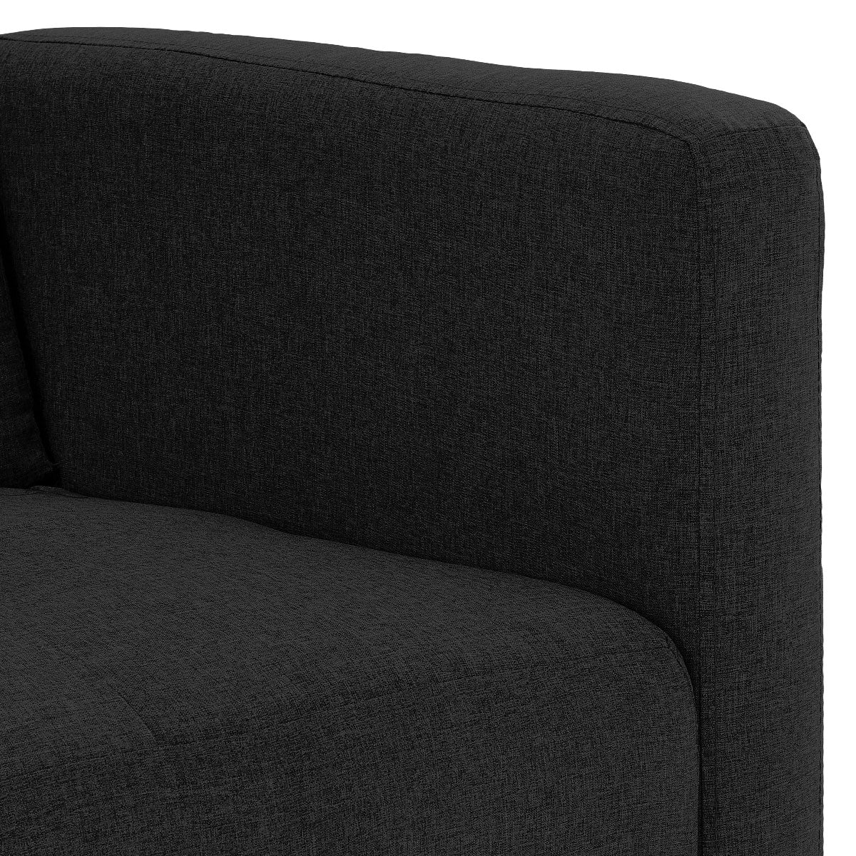 Sarantino Tufted Faux Linen 3-Seater Sofa Bed with Armrests - Black - Cosy Abode