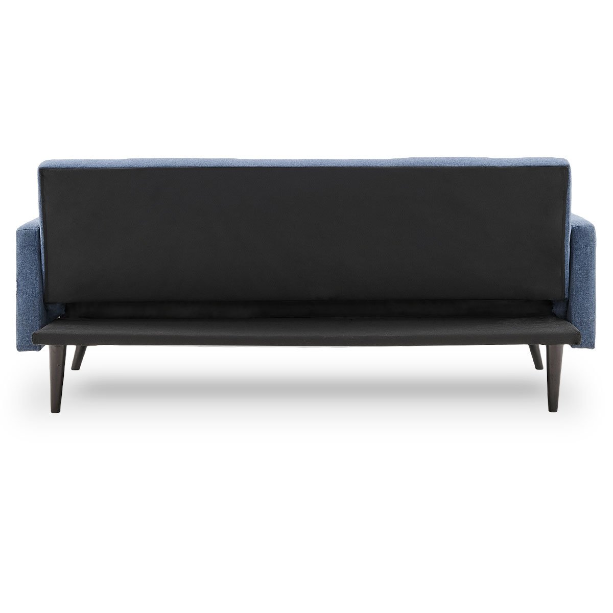 Sarantino Tufted Faux Linen 3-Seater Sofa Bed with Armrests - Blue - Cosy Abode