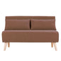 Sarantino 2-Seater Adjustable Sofa Bed Lounge Faux Linen - Brown - Cosy Abode