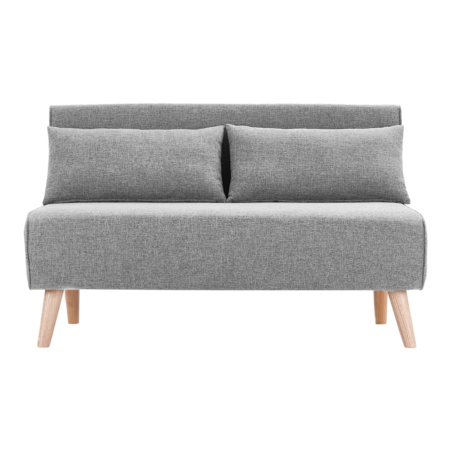 Sarantino 2-Seater Adjustable Sofa Bed Lounge Faux Linen - Grey - Cosy Abode