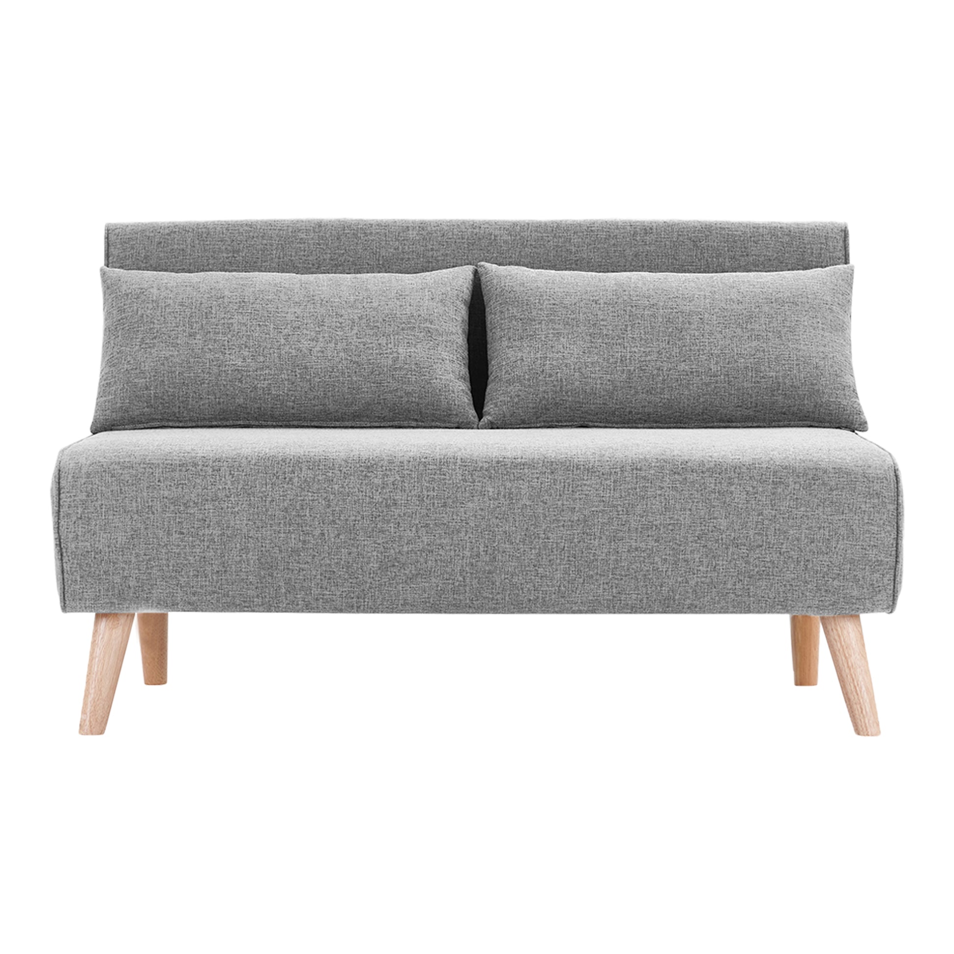 Sarantino 2-Seater Adjustable Sofa Bed Lounge Faux Linen - Grey - Cosy Abode