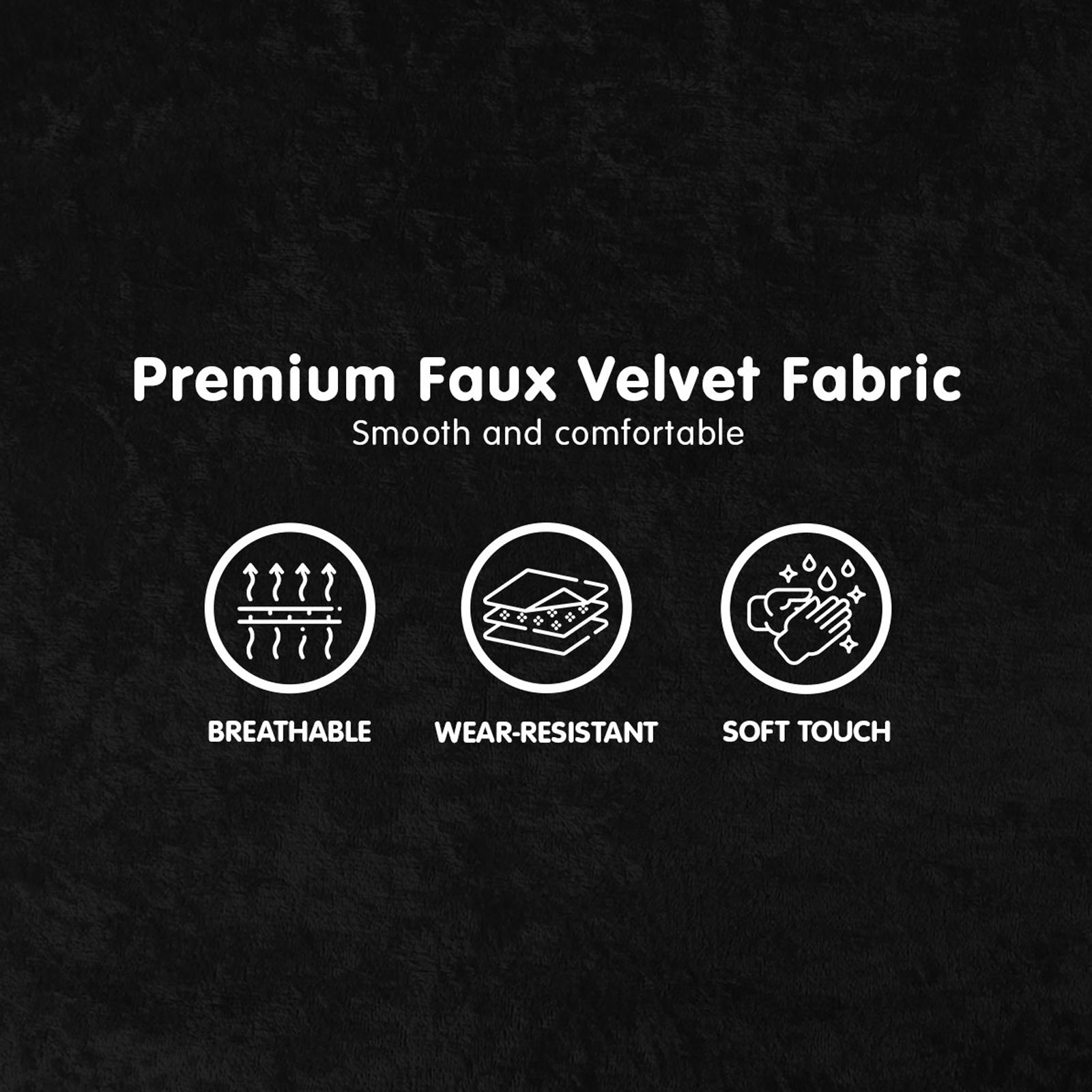 Sarantino 2-Seater Adjustable Sofa Bed Lounge Faux Velvet - Black - Cosy Abode