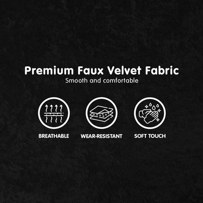 Sarantino 2-Seater Adjustable Sofa Bed Lounge Faux Velvet - Black - Cosy Abode