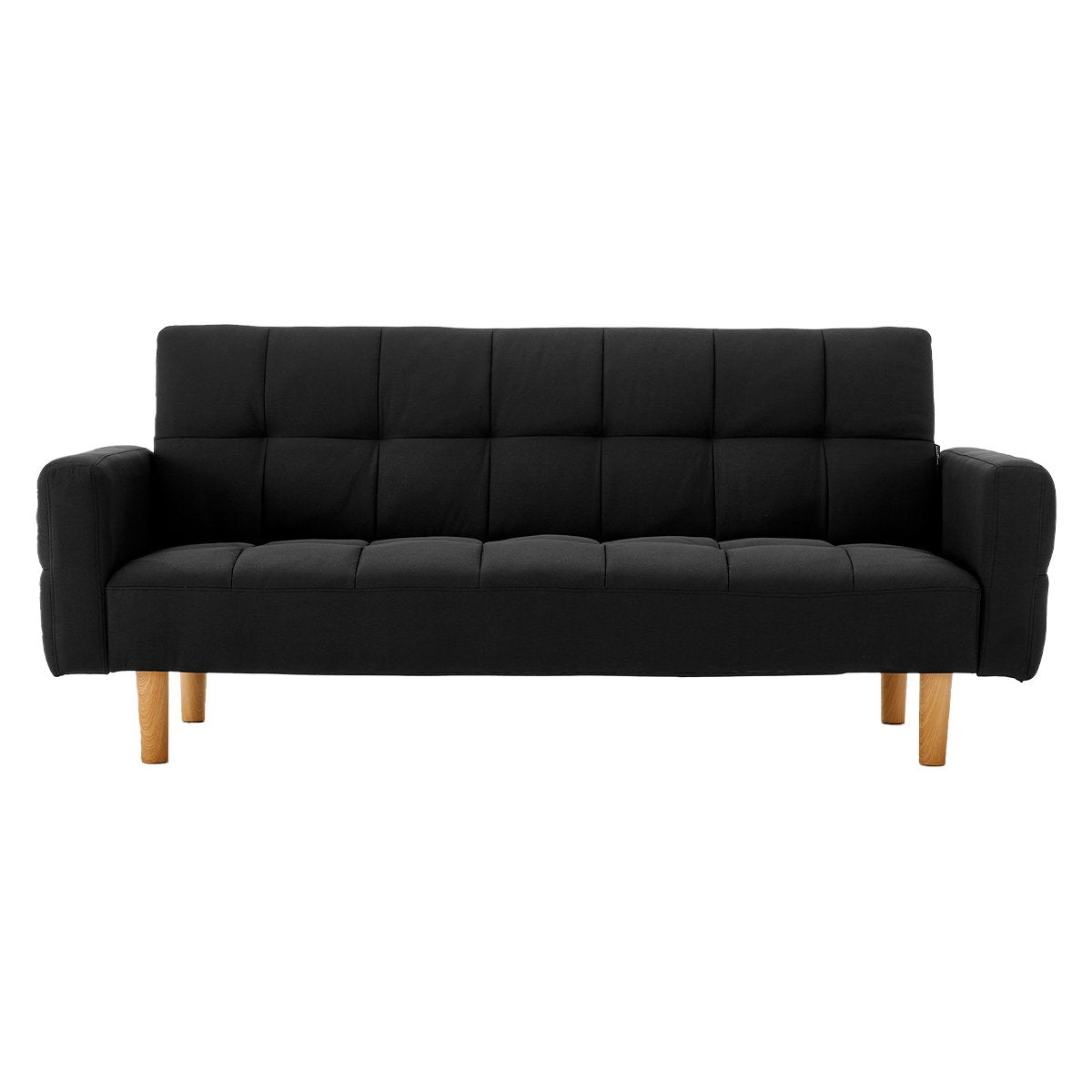 Sarantino 3-Seater Fabric Sofa Bed Futon - Black - Cosy Abode