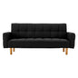 Sarantino 3-Seater Fabric Sofa Bed Futon - Black - Cosy Abode
