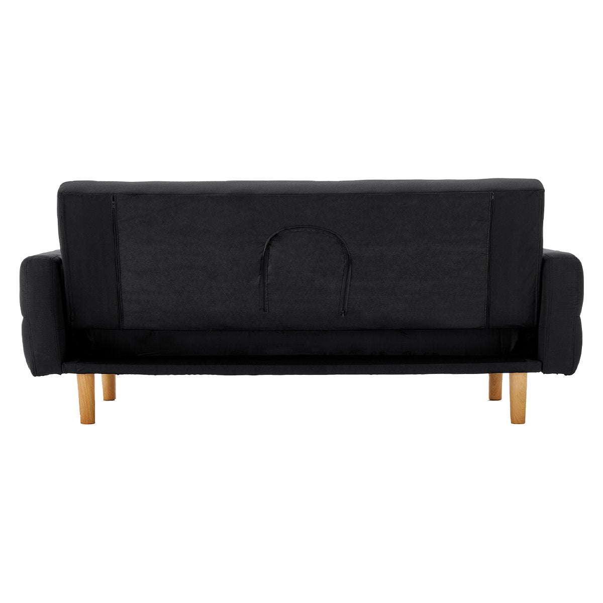 Sarantino 3-Seater Fabric Sofa Bed Futon - Black - Cosy Abode