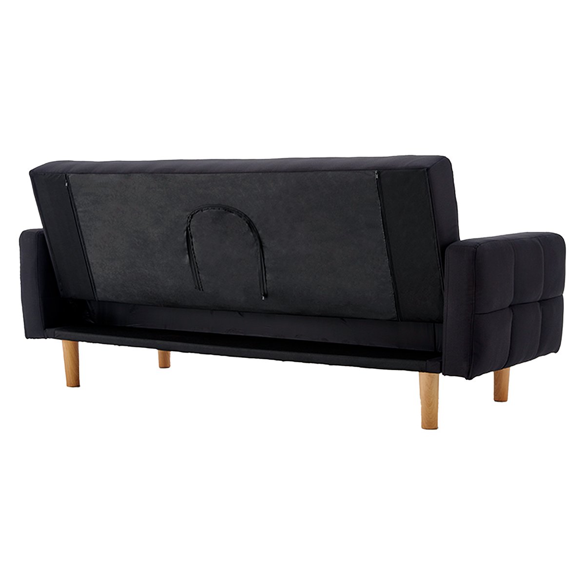 Sarantino 3-Seater Fabric Sofa Bed Futon - Black - Cosy Abode