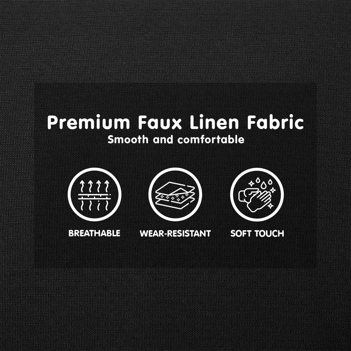 Sarantino 3-Seater Fabric Sofa Bed Futon - Black - Cosy Abode