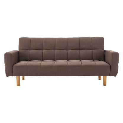 Sarantino 3-Seater Fabric Sofa Bed Futon - Brown - Cosy Abode