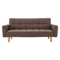 Sarantino 3-Seater Fabric Sofa Bed Futon - Brown - Cosy Abode