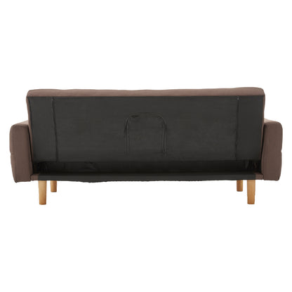 Sarantino 3-Seater Fabric Sofa Bed Futon - Brown - Cosy Abode