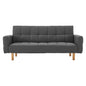 Sarantino 3-Seater Fabric Sofa Bed Futon - Dark Grey - Cosy Abode