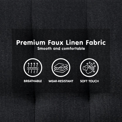 Sarantino 3-Seater Corner Wooden Sofa Bed Lounge Chaise Sofa Black - Cosy Abode