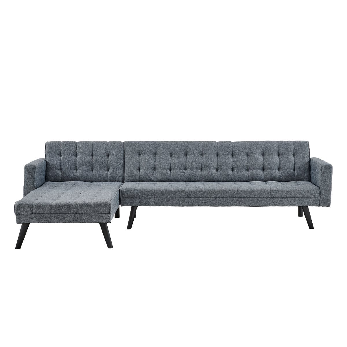 Sarantino 3-Seater Corner Wooden Sofa Bed Lounge Chaise Sofa  Grey - Cosy Abode