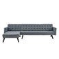 Sarantino 3-Seater Corner Wooden Sofa Bed Lounge Chaise Sofa  Grey - Cosy Abode
